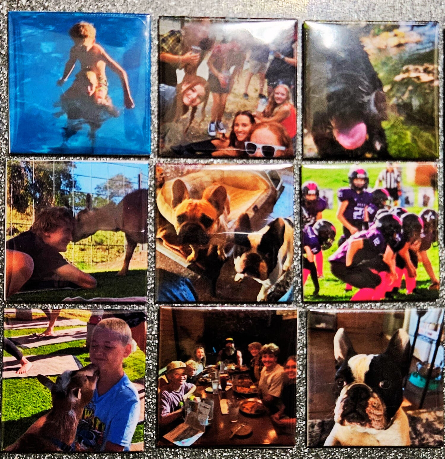 Set of 9 Personalized 2"x2" Square Magnets