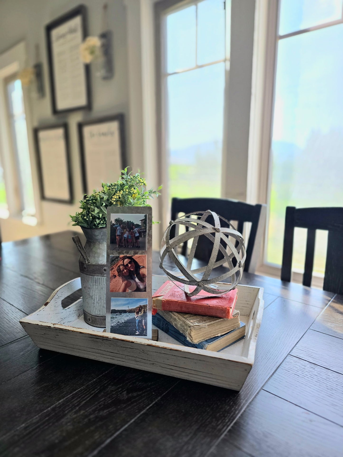 Wood Magnetic Board and 3 Custom 3' Photo Magnets